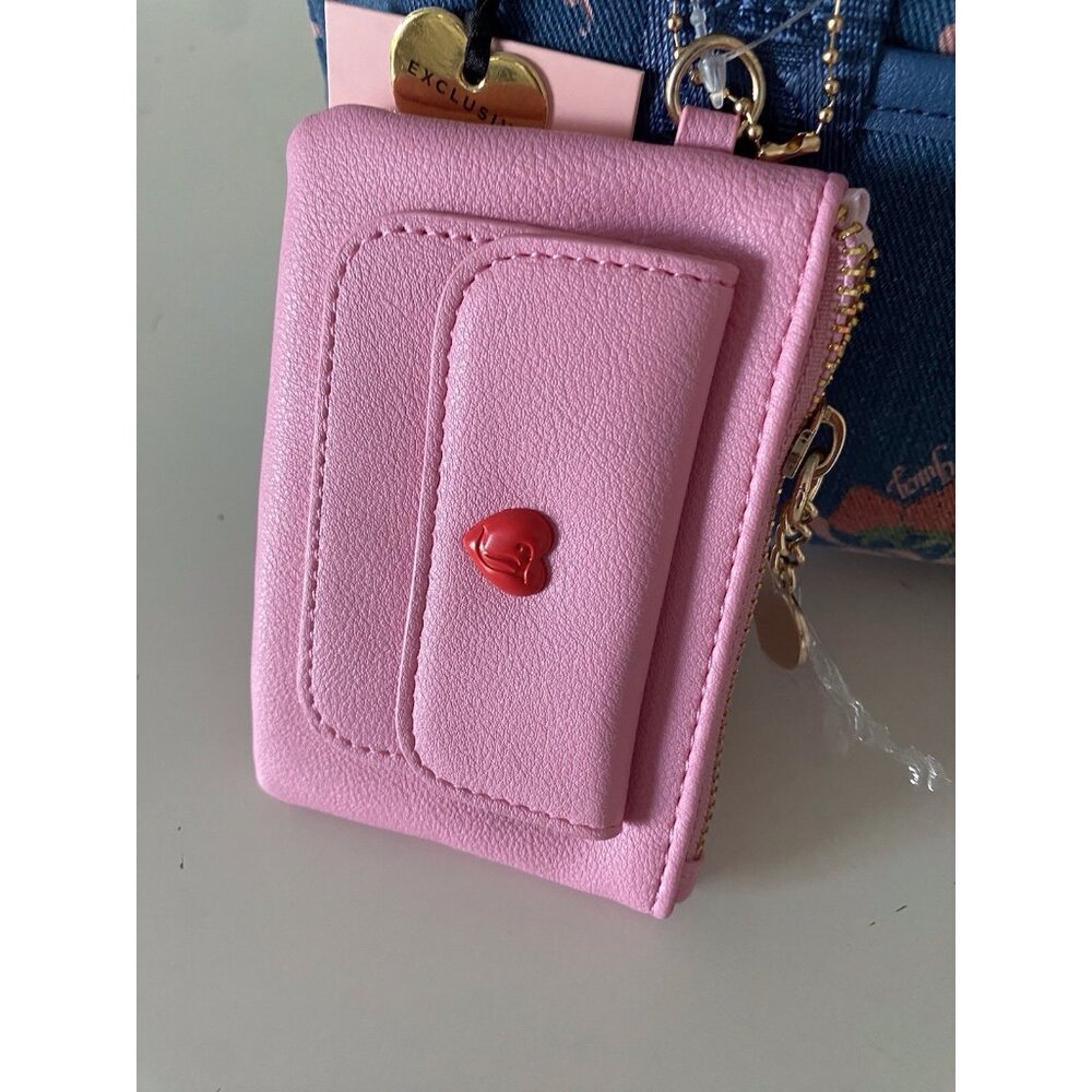 Juicy Couture Strawberry Festival Mini Tote Bag Denim Multi W/Coin Purse & Charm - Picture 2 of 14